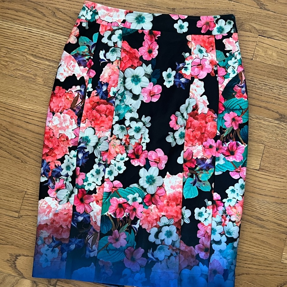 Floral Black and Pink Skirt